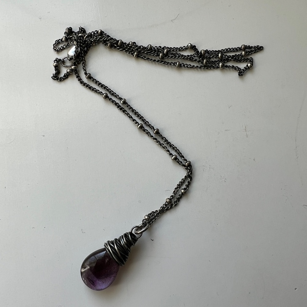 Wire wrapped amethyst necklace